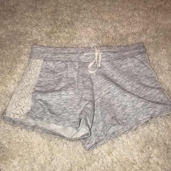 SWEATPANT SHORTS WITH LACE ON SIDES - Picture 1 of 2